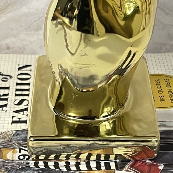 Ceramic Thumbs Up Sign Hand Sculpture Figurine Metallic Gold Tone Figural Decor - Picture 12 of 15